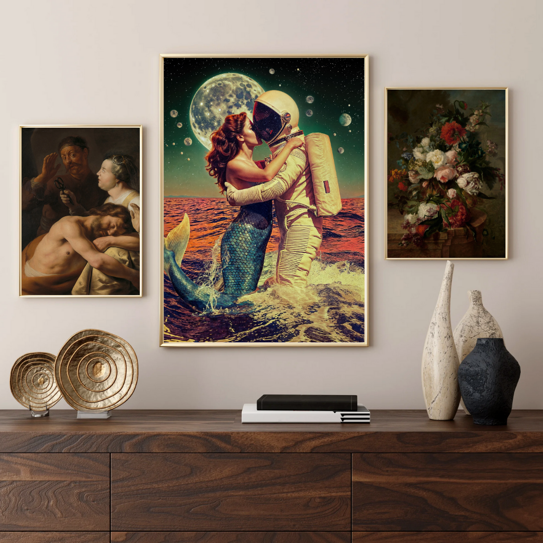 You Be The Anchor That Keeps My Feet On The Ground, I’ll Be The Wings That Keep Your Heart In The Clouds - Metal Print - Surreal Love Art