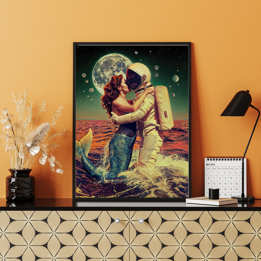 You Be The Anchor That Keeps My Feet On The Ground, I’ll Be The Wings That Keep Your Heart In The Clouds - Metal Print - Surreal Love Art