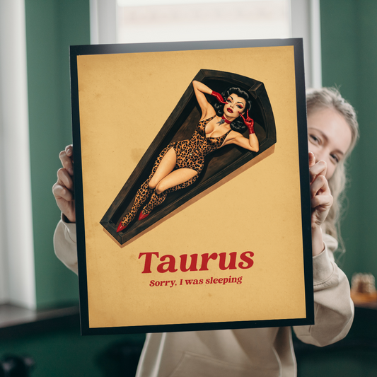 Taurus Zodiac Poster – Vintage Astrology Art Print, Earthy Taurus Decor, Star Sign Wall Art, Taurus Gift for Astrology Lovers