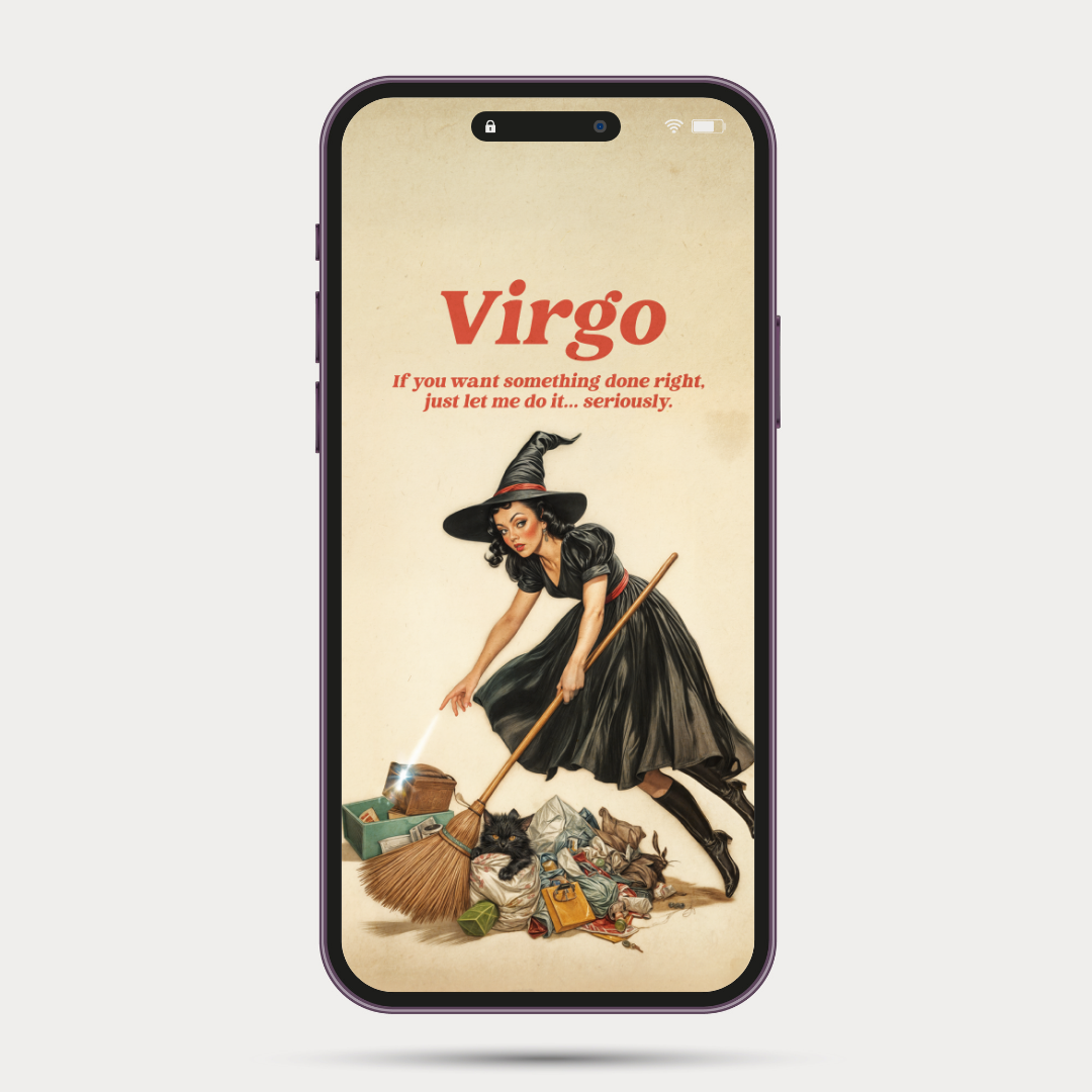 Horrorscopes Zodiac iPhone Wallpapers β Spooky Astrology Digital Art | Vintage Gothic Aesthetic Backgrounds