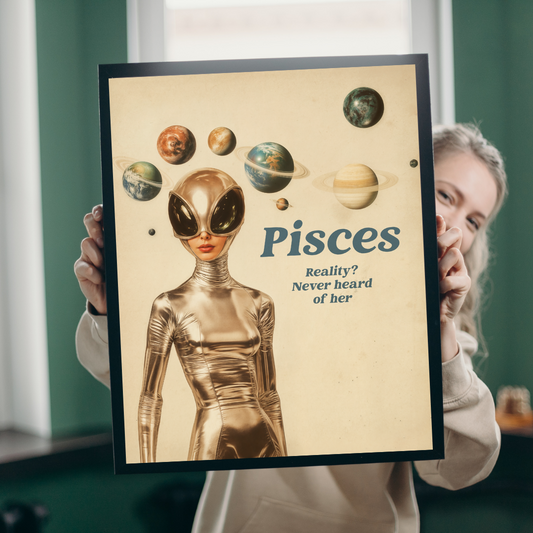Pisces Zodiac Print – Dreamy Astrology Poster, Vintage Horoscope Art, Water Sign Aesthetic, Celestial Pisces Wall Decor