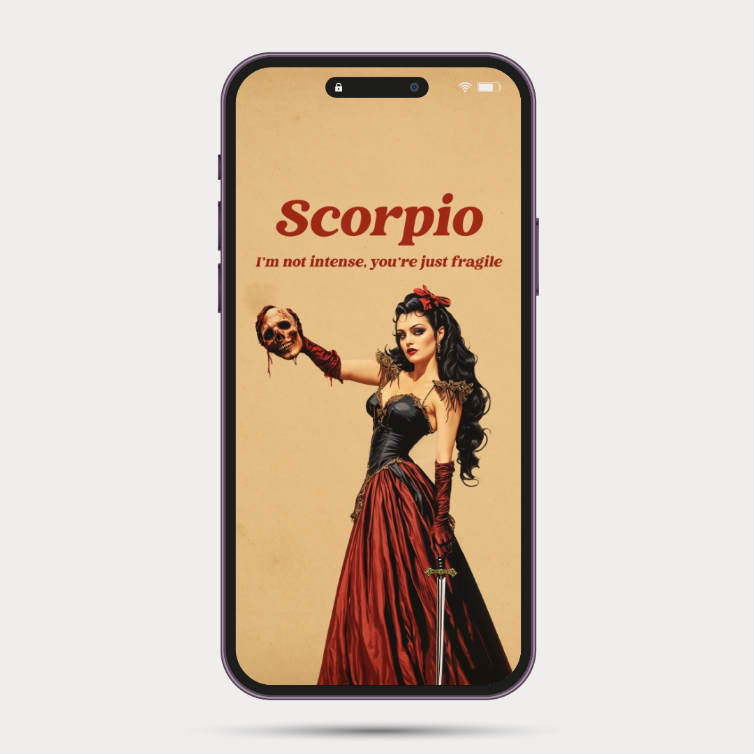 Horrorscopes Zodiac iPhone Wallpapers β Spooky Astrology Digital Art | Vintage Gothic Aesthetic Backgrounds