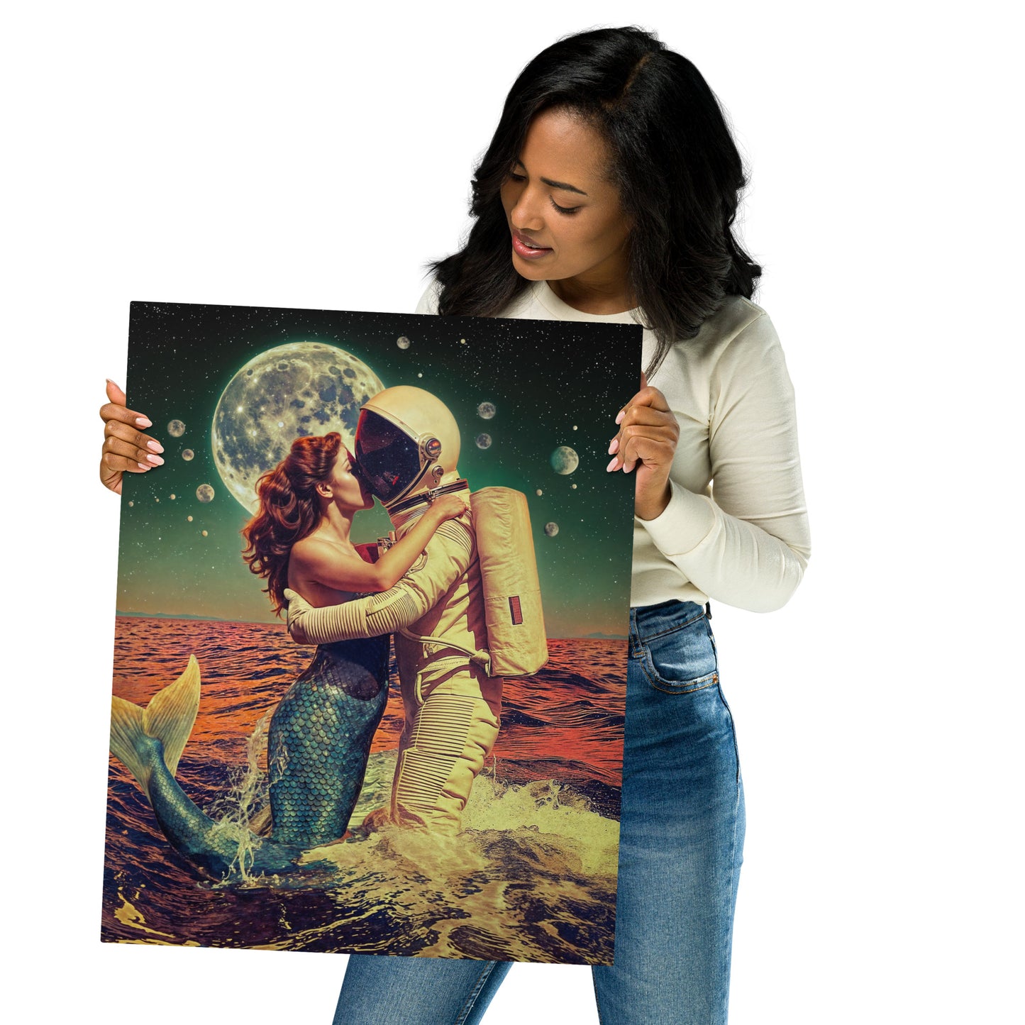 You Be The Anchor That Keeps My Feet On The Ground, I’ll Be The Wings That Keep Your Heart In The Clouds - Metal Print - Surreal Love Art