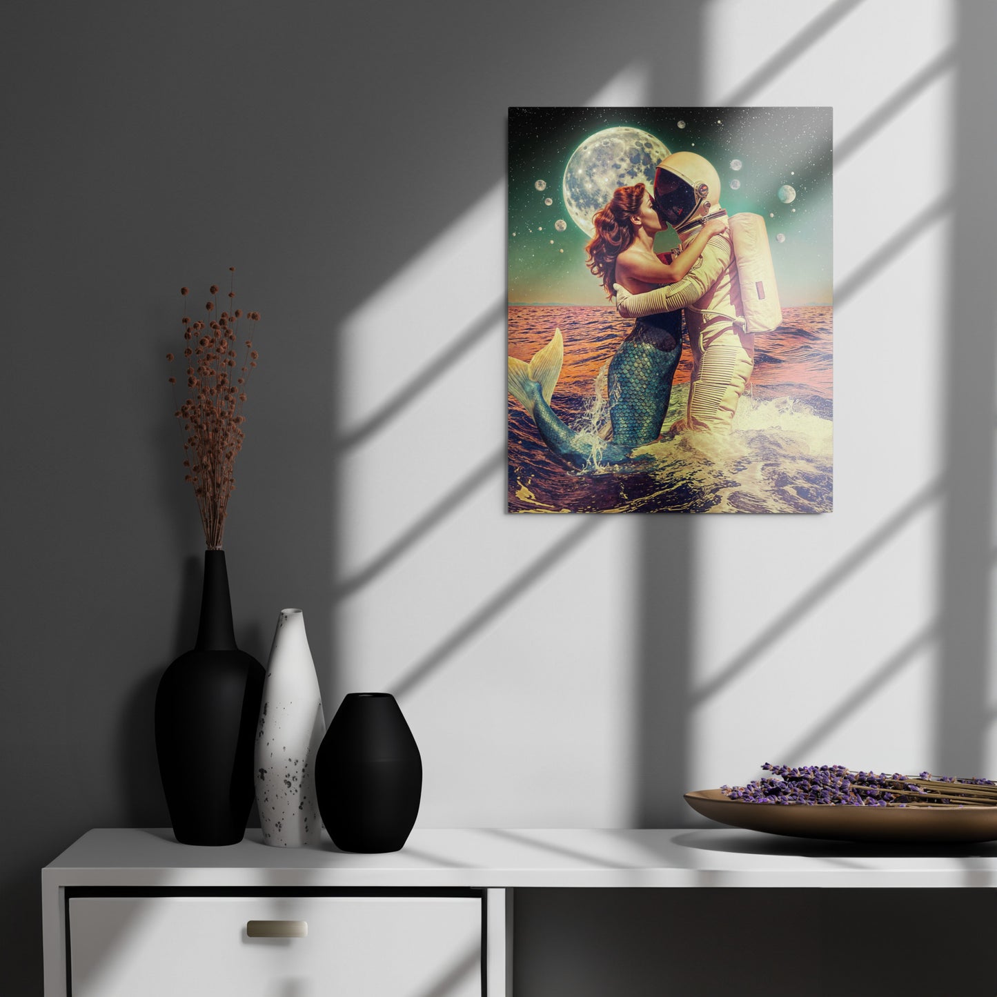 You Be The Anchor That Keeps My Feet On The Ground, I’ll Be The Wings That Keep Your Heart In The Clouds - Metal Print - Surreal Love Art