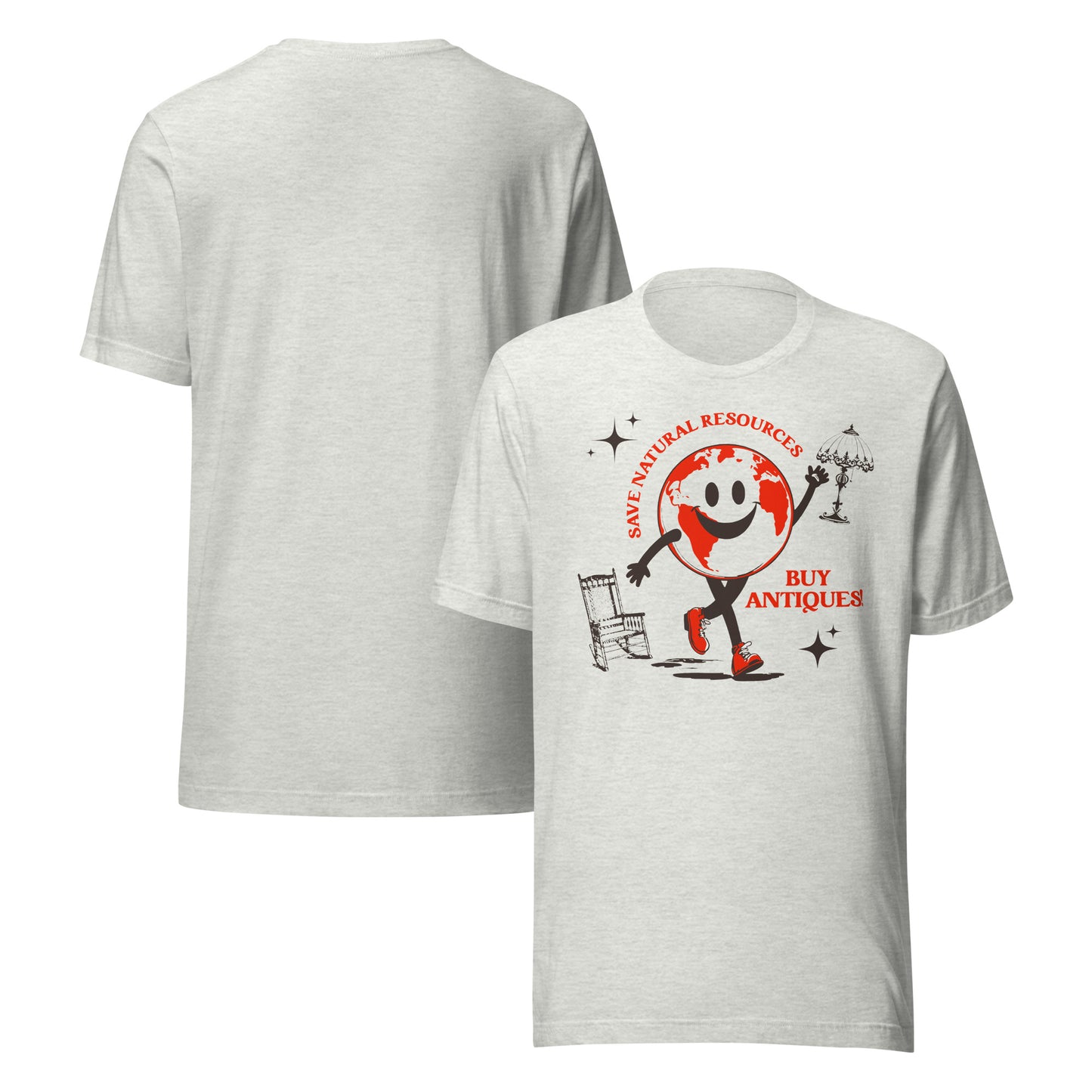 Save Natural Resources, Buy Antiques! – Eco-Friendly Organic Cotton T-Shirt | Sustainable Vintage-Inspired Apparel