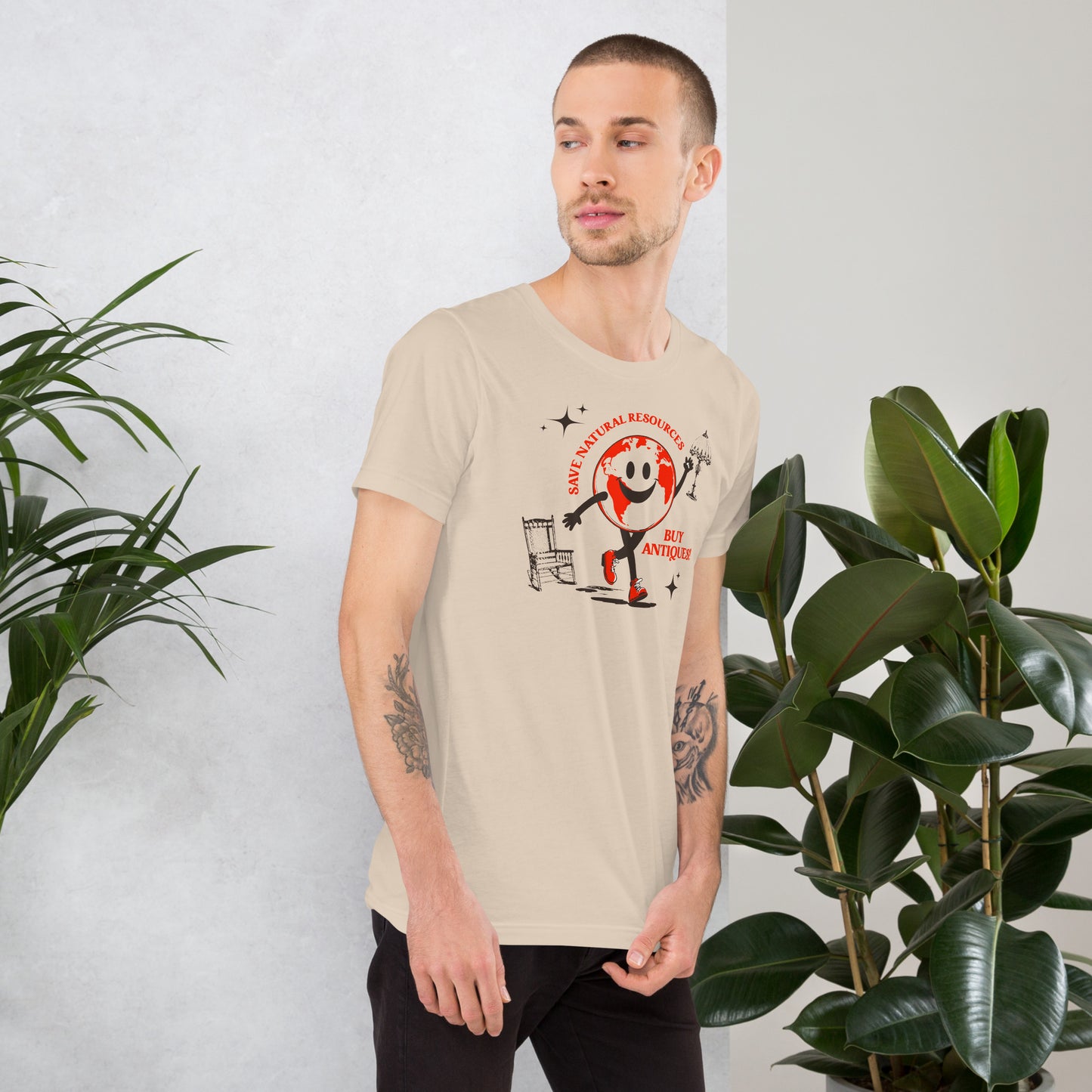 Save Natural Resources, Buy Antiques! – Eco-Friendly Organic Cotton T-Shirt | Sustainable Vintage-Inspired Apparel