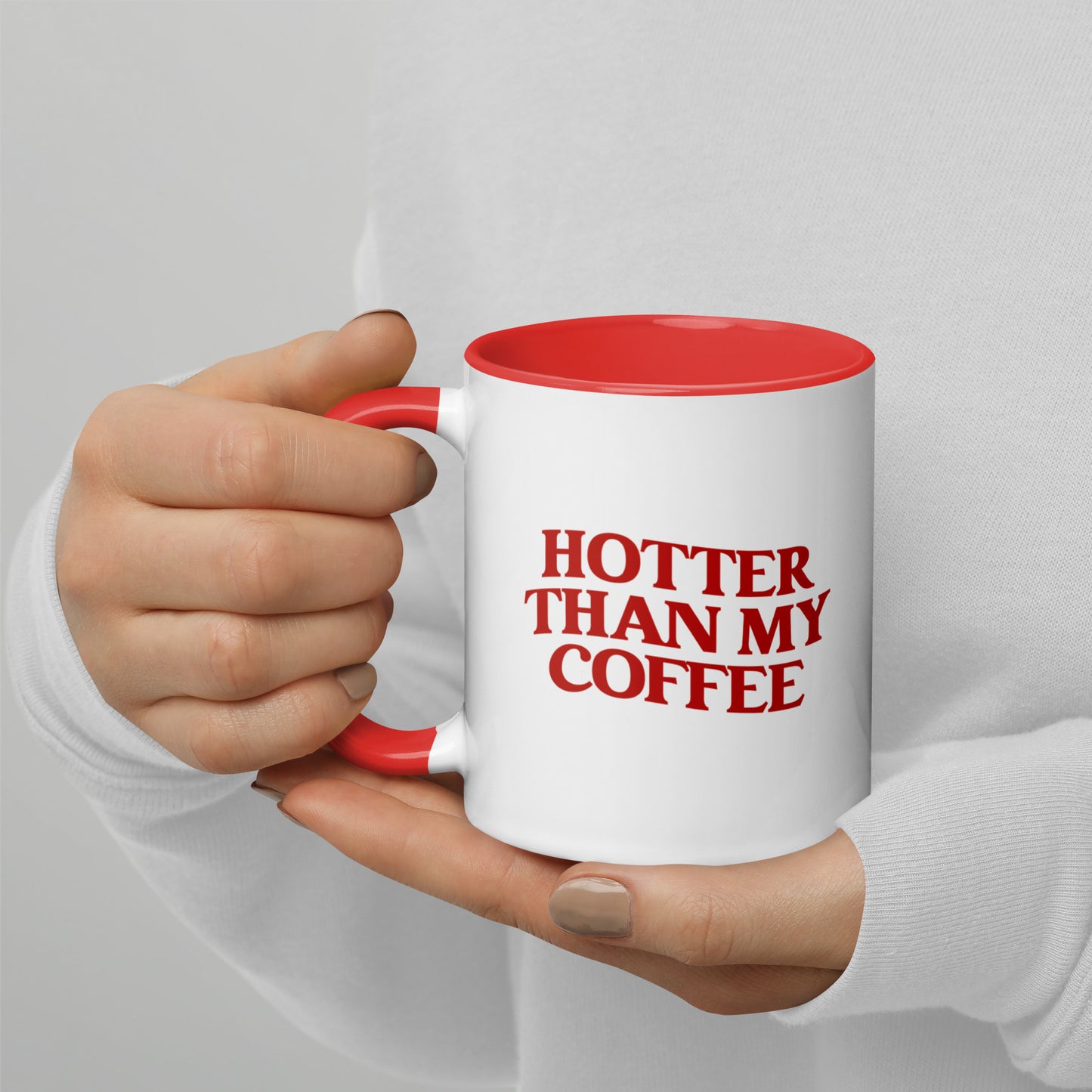 Hotter Than My Coffee Mug – Red Devil Girl Art, Funny Retro Pin-Up Coffee Mug, Sassy Gift for Her, Vintage-Inspired Drinkware