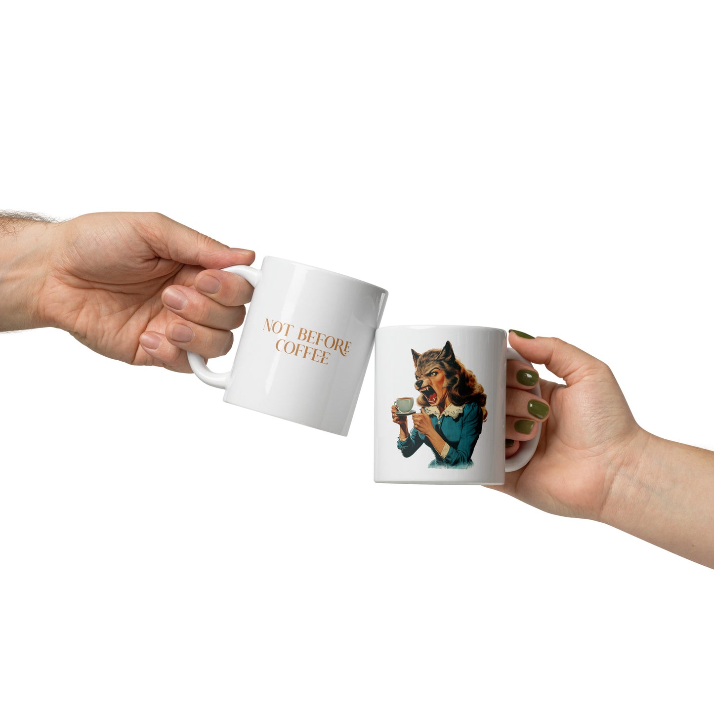 Not Before Coffee Mug - Funny Coffee Lover Gift - Spooky Halloween Coffee Mug - Sassy Werewolf Coffee Cup - Halloween Accessories