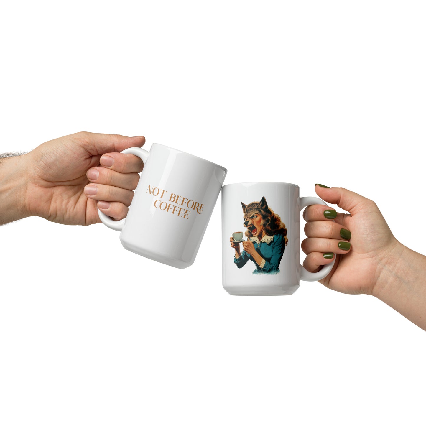 Not Before Coffee Mug - Funny Coffee Lover Gift - Spooky Halloween Coffee Mug - Sassy Werewolf Coffee Cup - Halloween Accessories