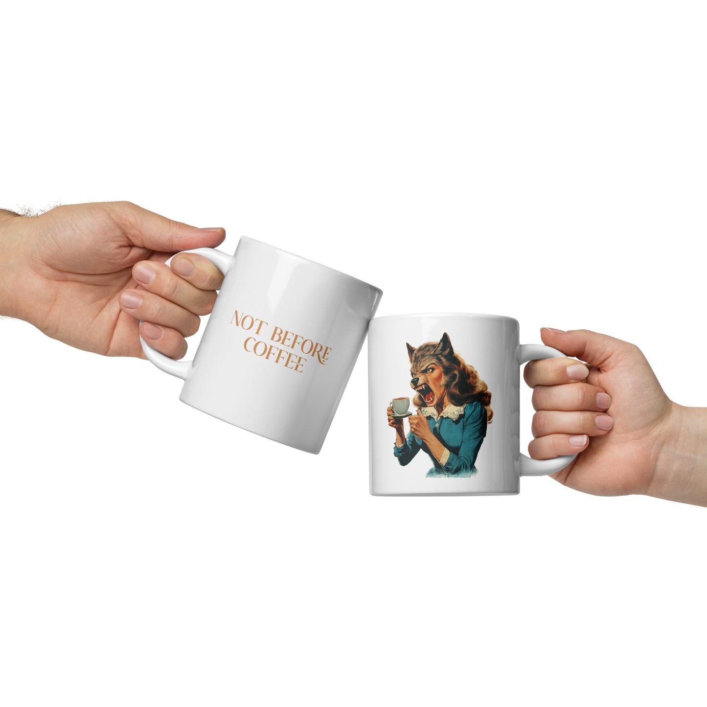 Not Before Coffee Mug - Funny Coffee Lover Gift - Spooky Halloween Coffee Mug - Sassy Werewolf Coffee Cup - Halloween Accessories