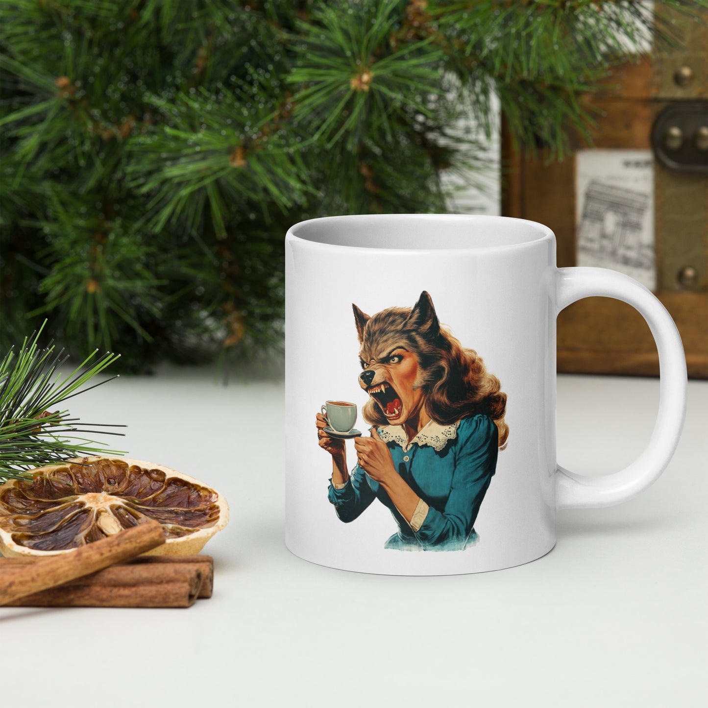 Not Before Coffee Mug - Funny Coffee Lover Gift - Spooky Halloween Coffee Mug - Sassy Werewolf Coffee Cup - Halloween Accessories