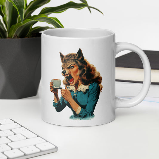 Not Before Coffee Mug - Funny Coffee Lover Gift - Spooky Halloween Coffee Mug - Sassy Werewolf Coffee Cup - Halloween Accessories